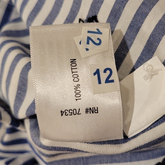 Nwt Orvis Button Up/Down Embroidered Striped Classic Women's Shirt Size 14 - Picture 10 of 10